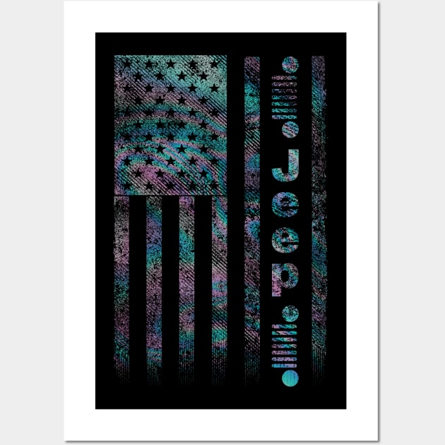 American Jeep Glitch Wall Art by Geraldines